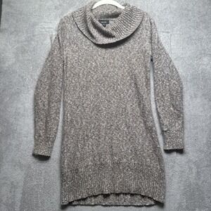 Alyx Brown Marled Knit Turtleneck Tunic‎ Sweater Soft Cozy Fall Winter Small